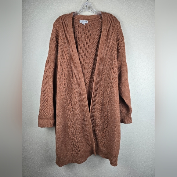 Nili Lotan Sweaters - Nili Lotan Rich Brown Cable Knit Cardigan‎